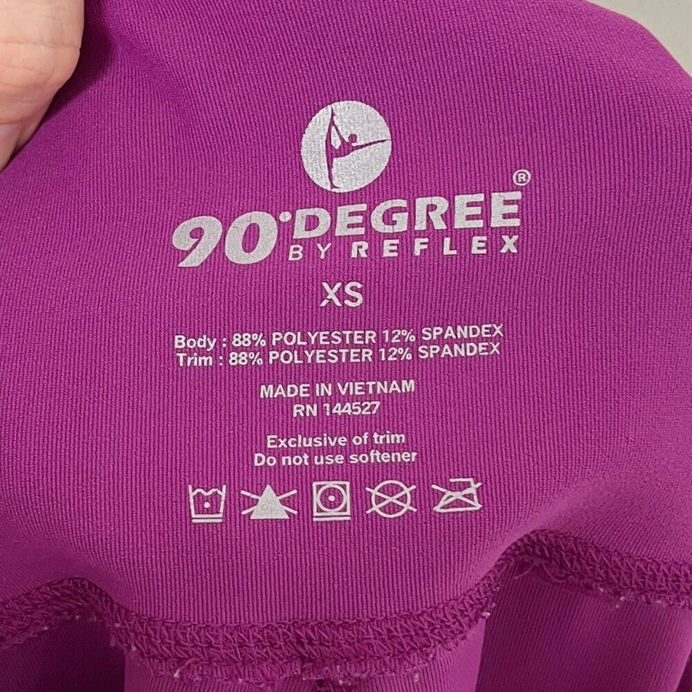 90 Degree Reflex Women Athletic Leggings XS Fuchsia Pink Sheer Mesh Insert Ankle - Picture 9 of 9